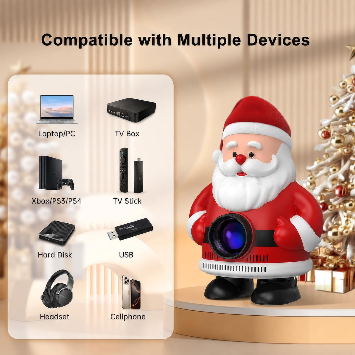Mini Portable Santa Clause Projector