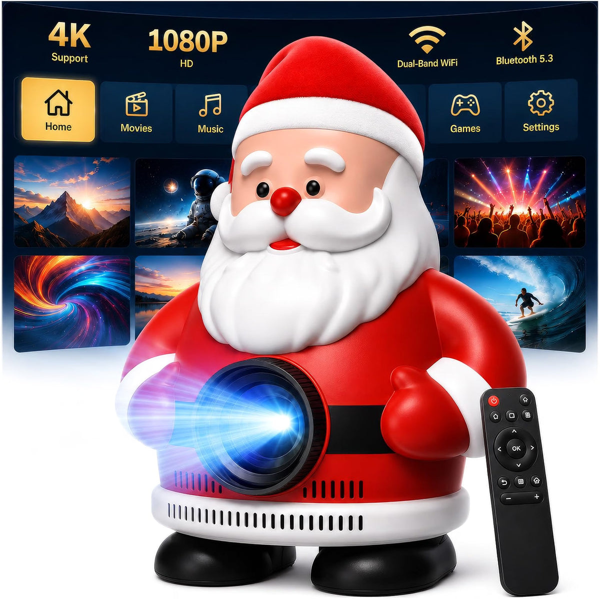 Mini Portable Santa Clause Projector